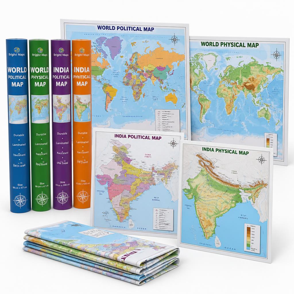 World & India Wall Maps